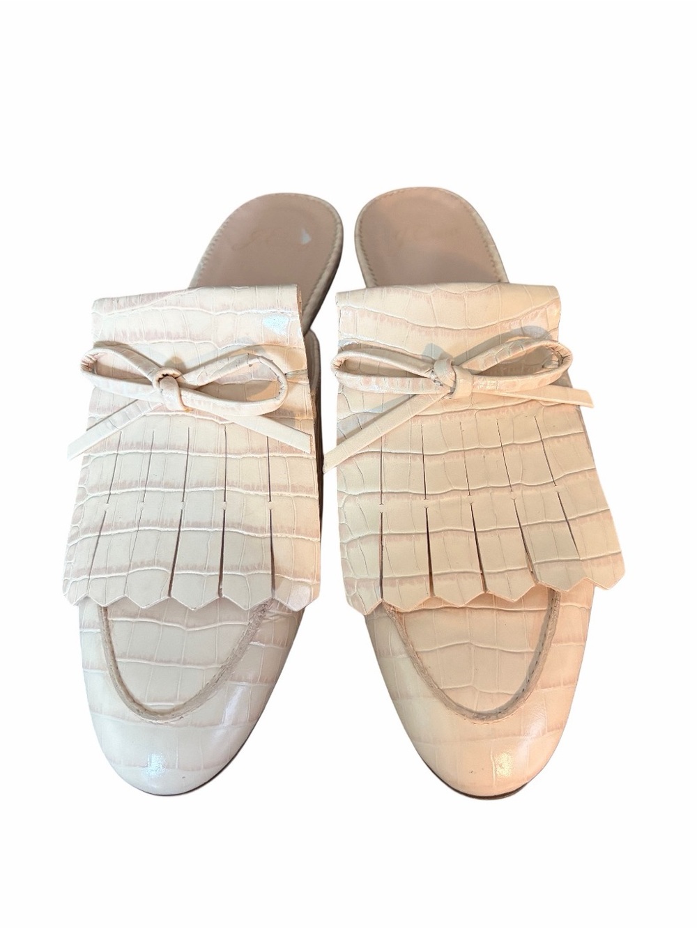 J. Crew Kiltie Academy Penny Loafer Leather Mules size 7 Sunwashed Pink - Picture 3 of 9